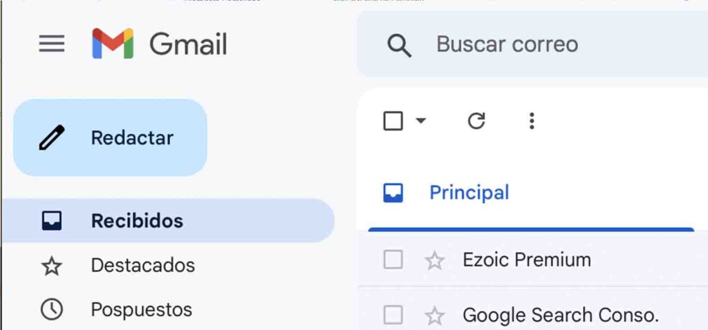 interfaz de gmail